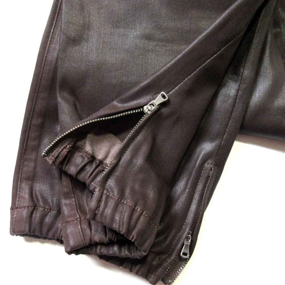 NWT Paige Mayslie Jogger in Chicory Coffee Luxe Coated Transcend Stretch Jean 34
